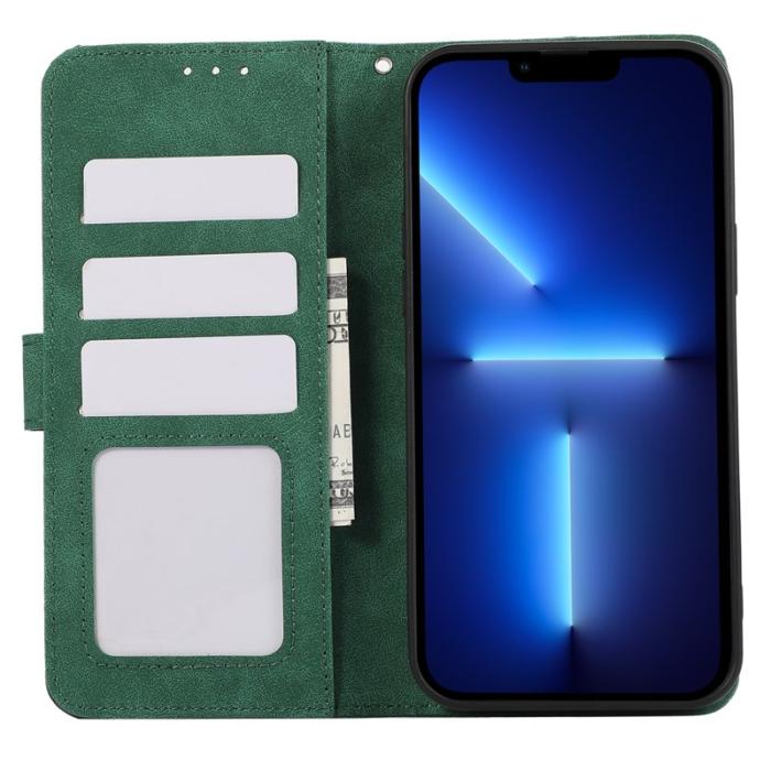 ABEEL - ABEEL iPhone 13 Pro Plånboksfodral RFID-Skydd Grön Konstläder