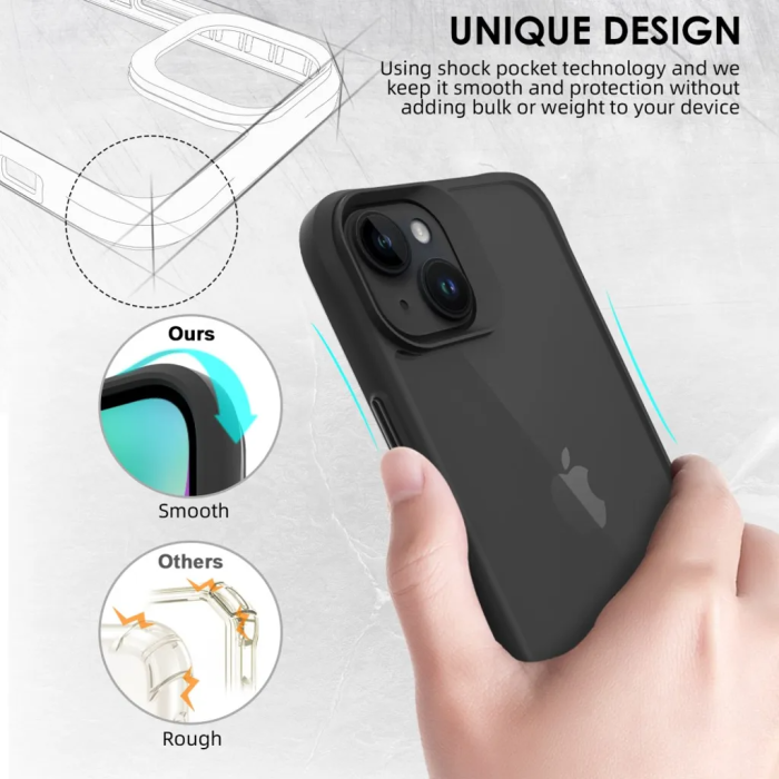 Taltech - iPhone 15 Mobilskal Stöttåligt - Svart