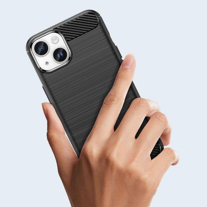 OEM - iPhone 15 Mobilskal Carbon Flexible - Svart