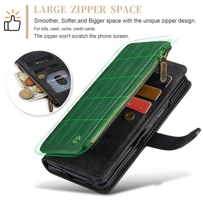 Caseme - CASEME Galaxy Z Fold 5 Plånboksfodral C30 Zipper - Svart