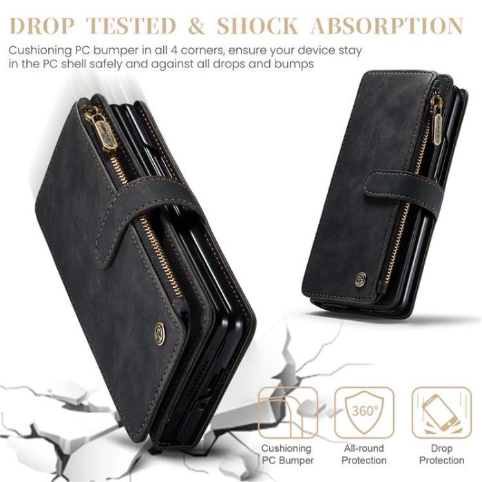 Caseme - CASEME Galaxy Z Fold 5 Plånboksfodral C30 Zipper - Svart