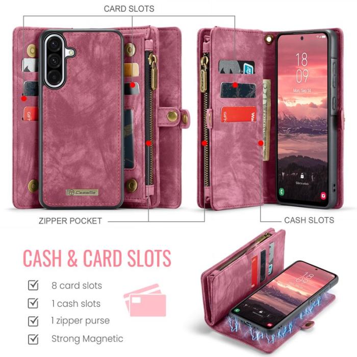 Caseme - CASEME 008 Mobilskal till Samsung Galaxy A56 5G Konstläder Röd
