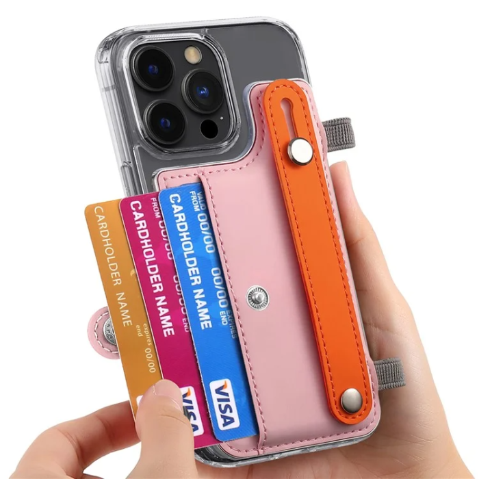 A-One Brand - Korthållare Kickstand PU-läder - Rosa