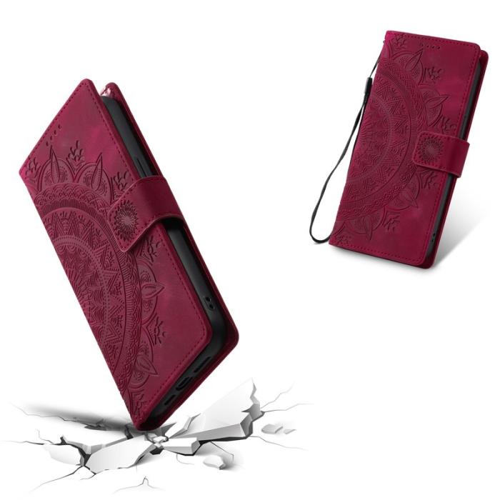 OEM - Samsung Galaxy S26 Plånboksfodral Impräntad Totem Konstläder - Rosa
