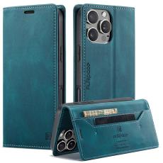 AUTSPACE - AUTSPACE iPhone 16 Pro Max Wallet Fodral KonstL&auml;der - Bl&aring;