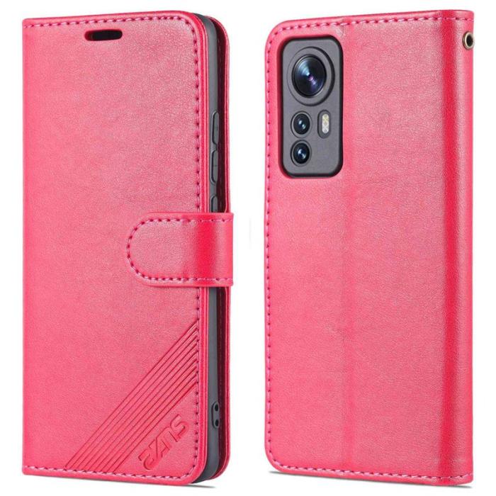 AZNS - AZNS Xiaomi 12 Lite Plånboksfodral i Texturerat Konstläder - Röd