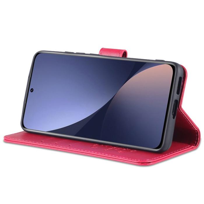 AZNS - AZNS Xiaomi 12 Lite Plånboksfodral i Texturerat Konstläder - Röd