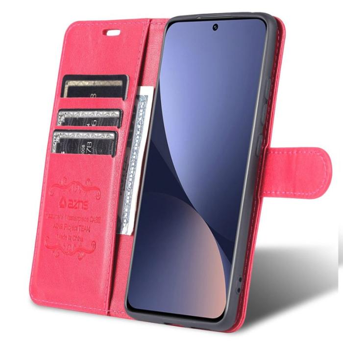 AZNS - AZNS Xiaomi 12 Lite Plånboksfodral i Texturerat Konstläder - Röd