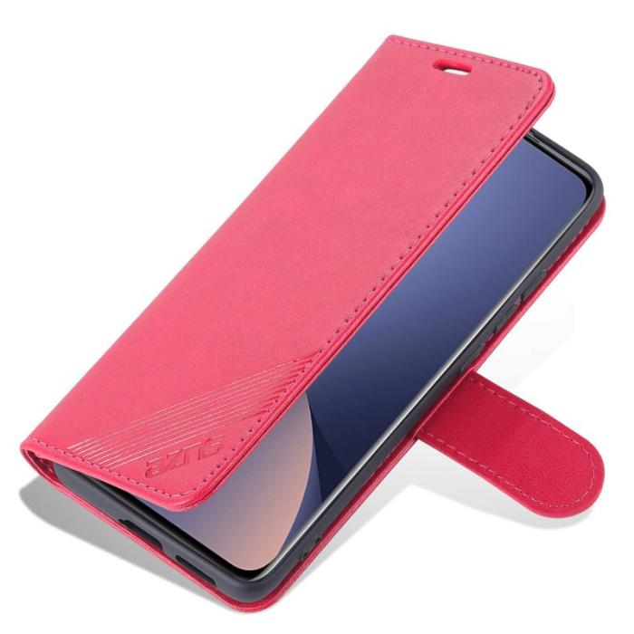 AZNS - AZNS Xiaomi 12 Lite Plånboksfodral i Texturerat Konstläder - Röd