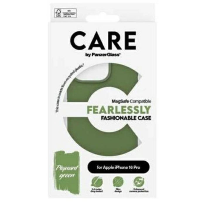 PanzerGlass - CARE By PanzerGlass iPhone 16 Pro Mobilskal MagSafe Fashion - Grön