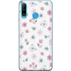 Gustaf - Mobilskal till Huawei P30 lite med Blommor och fj&auml;rillar