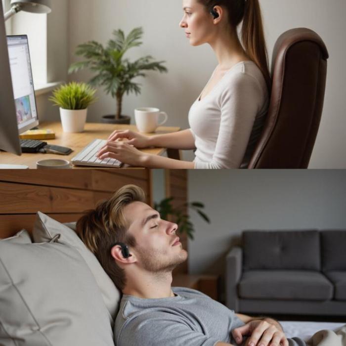 4smarts - 4smarts OWS In-Ear Hörlurar Bluetooth med AI Display SkyBuds - Svart