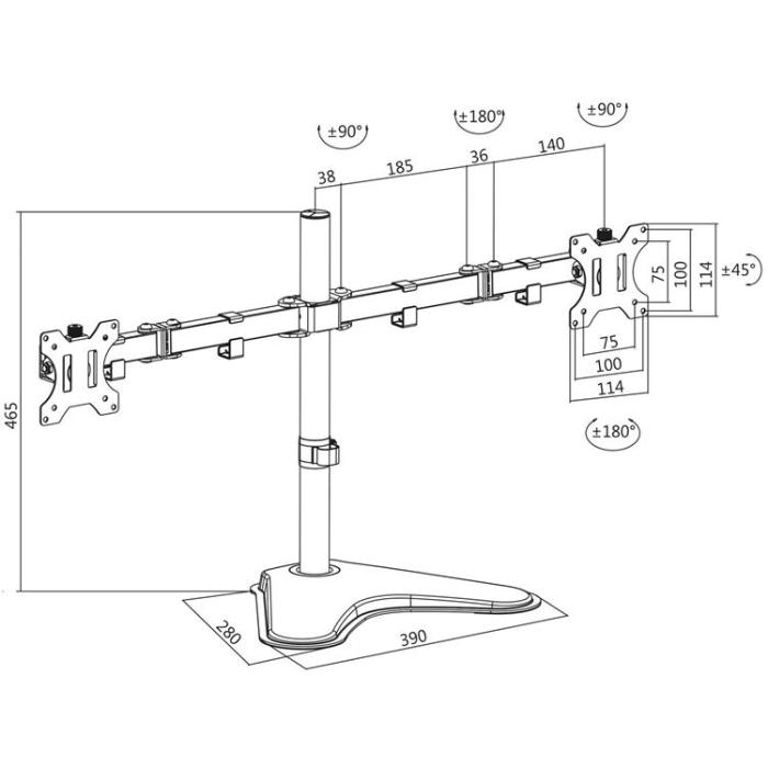 LogiLink - LOGILINK Monitorställ / fot Dual 13-32