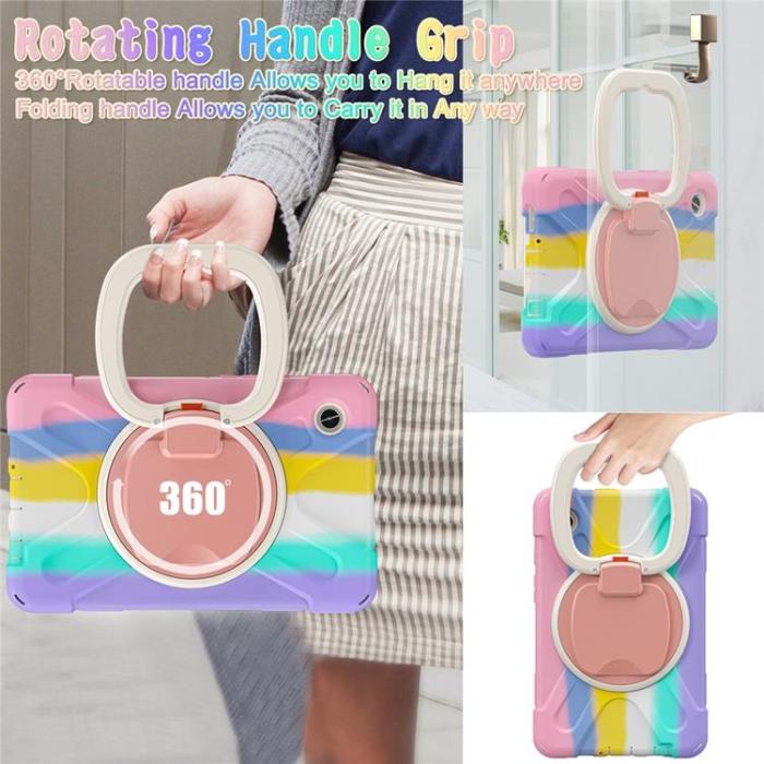 A-One Brand - Galaxy Tab A9 Skal Kickstand Handle Grip - Färgglad Rosa