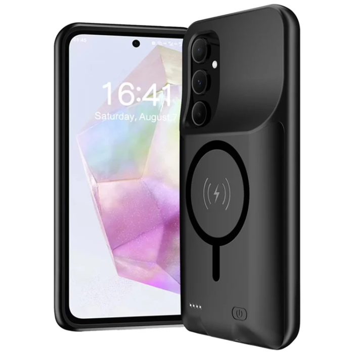 A-One Brand - Galaxy A35 5G Batteriskal Magsafe 10000mAh - Svart