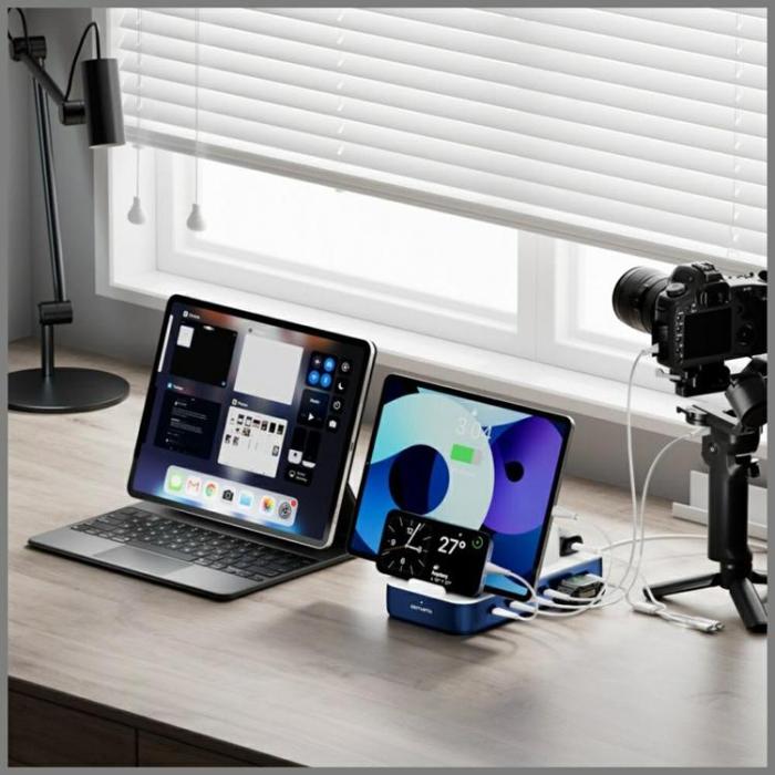 4smarts - 4smarts Laddningsstation 100W med Kabelset Team – Marinblå