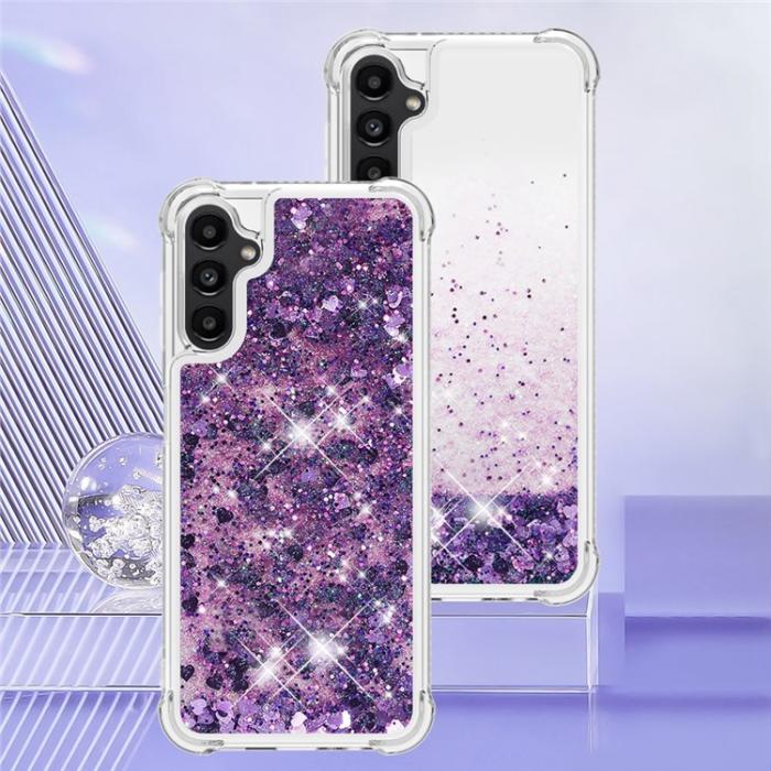 A-One Brand - Galaxy A14 5G/4G Mobilskal YB Quicksand Glitter TPU - Lila