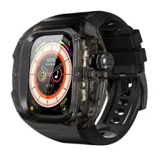 A-One Brand - Armband F&ouml;r Apple Watch Ultra 1/2/3 (49mm) Silikon med Skal - Svart