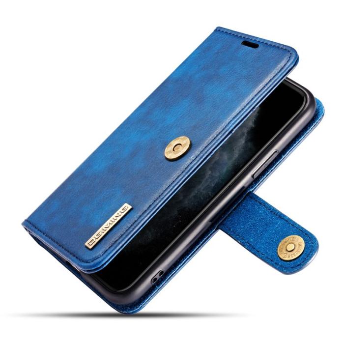 DG.MING - DG.MING iPhone 11 Pro Max Äkta Läder Plånboksfodral med Ställning - Blå