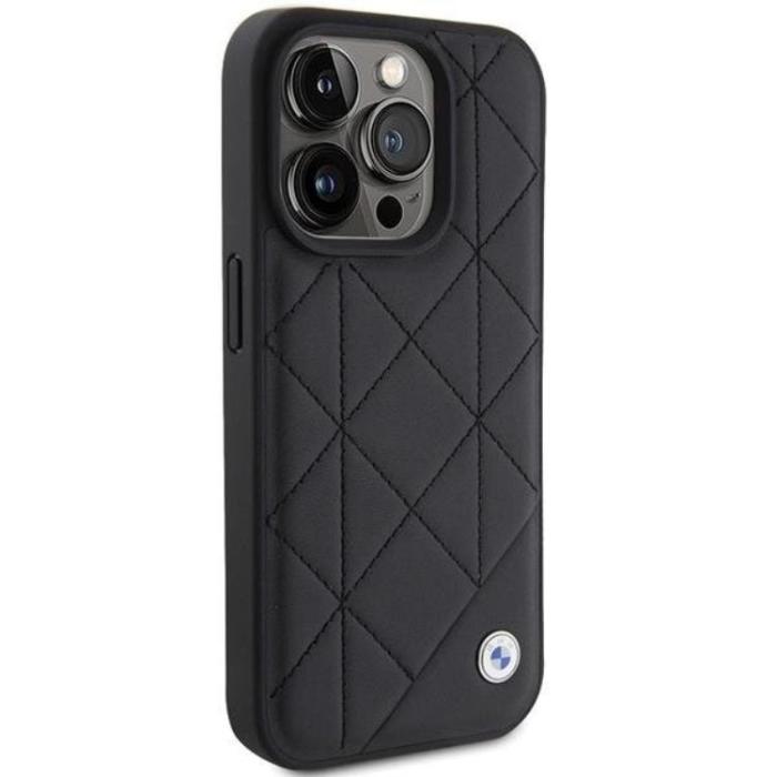 BMW - BMW iPhone 15 Pro Max Mobilskal Läder Quilted - Svart