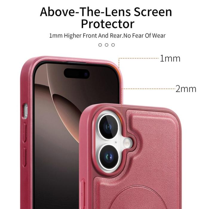 CASENEO - CASENEO iPhone 17 Fodral Magnetiskt KonstLäder - Röd