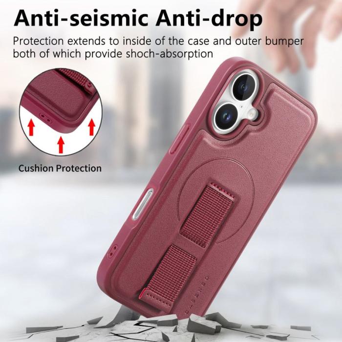 CASENEO - CASENEO iPhone 17 Fodral Magnetiskt KonstLäder - Röd
