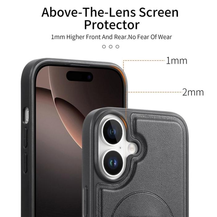 CASENEO - CASENEO iPhone 17 Fodral Magnetiskt KonstLäder - Svart