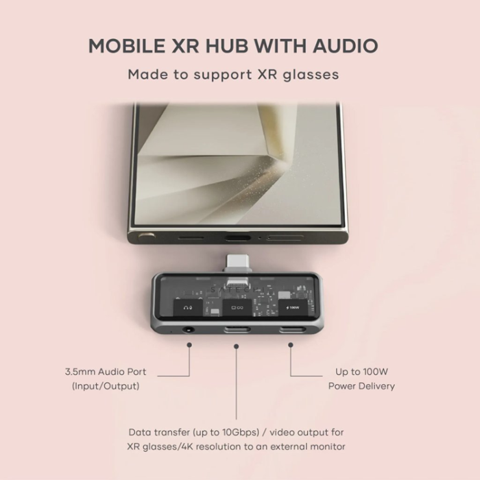 Satechi - Satechi Mobile XR Hub med ljud - rymdgrå