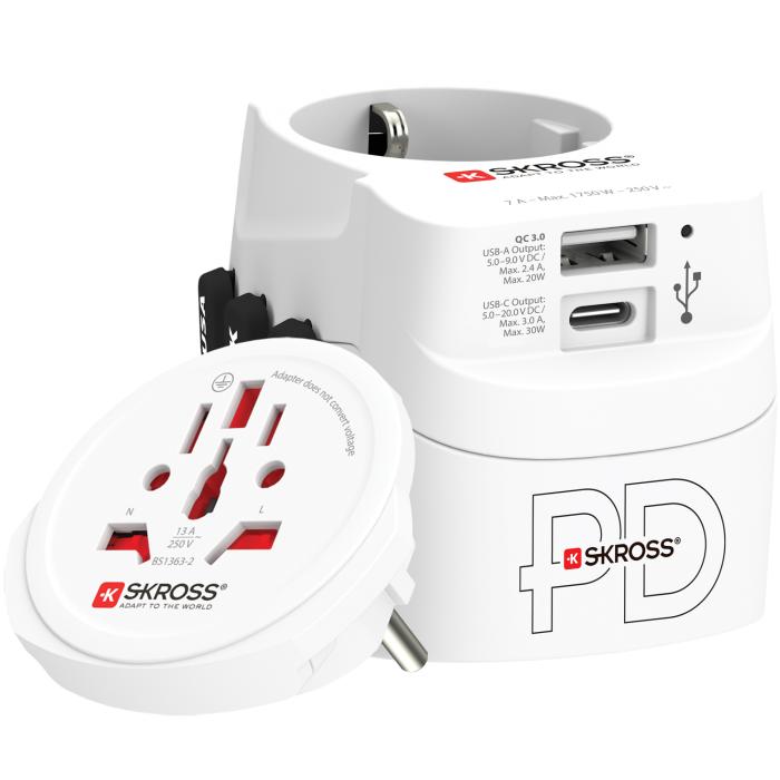 SKROSS - SKROSS PRO Light World AC30PD Reseadapter USB PD 30W
