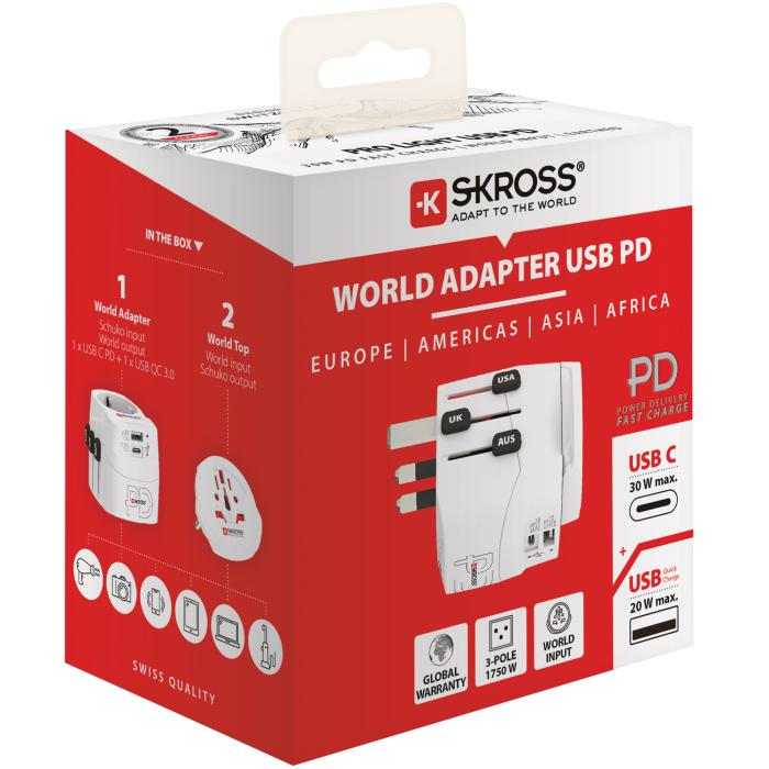 SKROSS - SKROSS PRO Light World AC30PD Reseadapter USB PD 30W