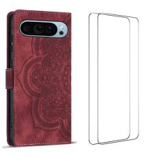 WANLONFENG - WANLONFENG Google Pixel 10 Plånboksfodral Med 2 härdat glas