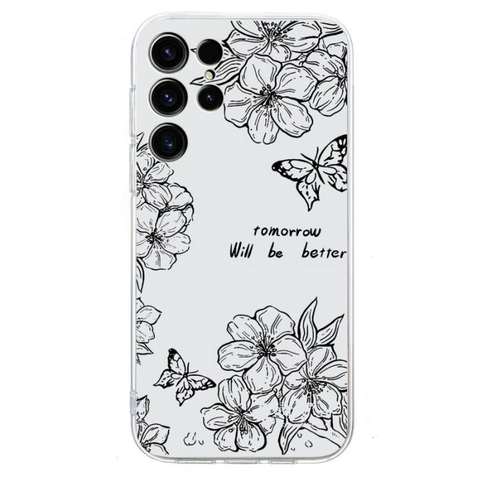 OEM - Samsung Galaxy S26 Ultra Skal Mönstertryck Stöttålig Mjuk TPU - Fjäril Blomma