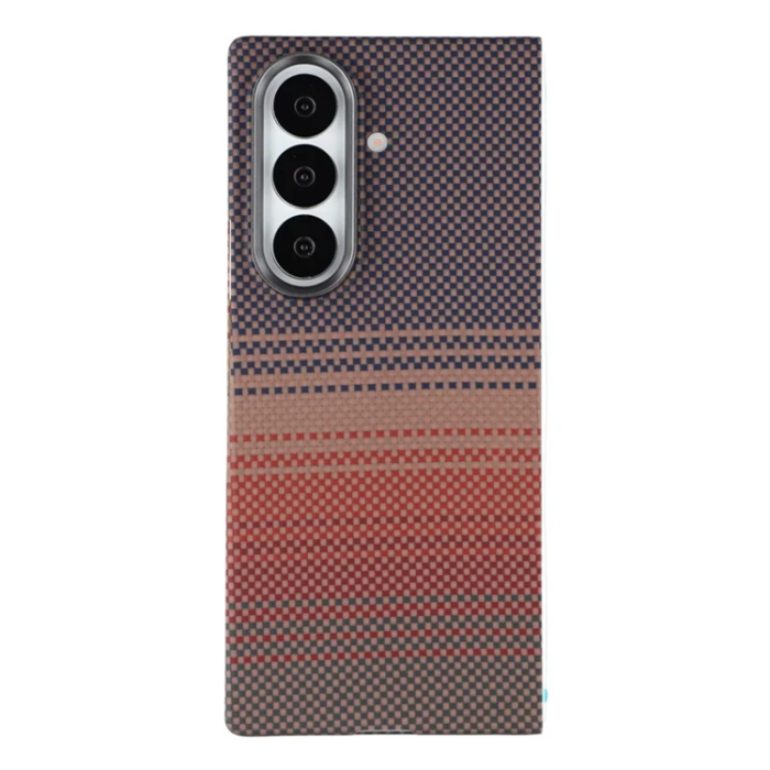 A-One Brand - Galaxy Z Fold 7 5G Mobilskal Aramid Fiber Gradient - Sunset Gul