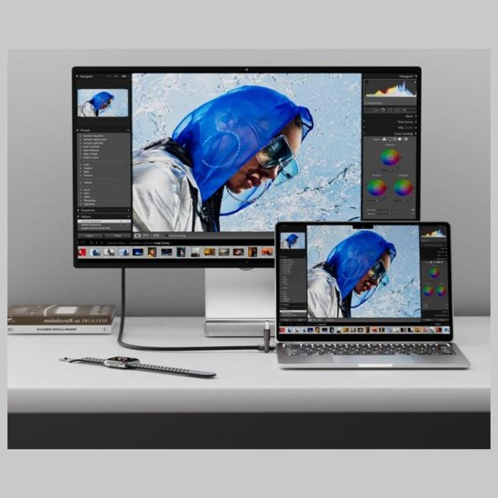 4smarts - 4smarts HDMI Kabel 240W 1.5m ComboCord USB4 - Svart