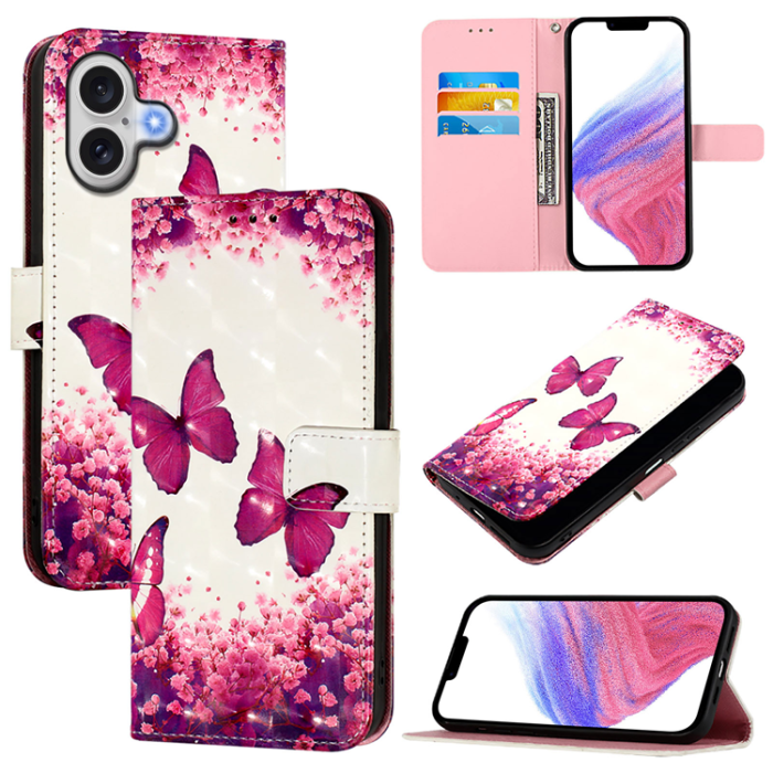 A-One Brand - iPhone 17 Plånboksfodral Printing Pattern Med Strap