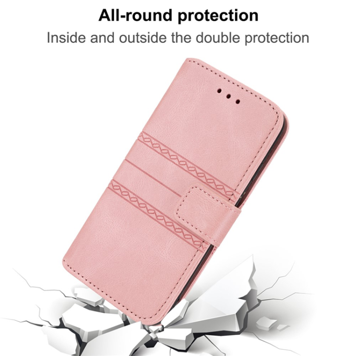 A-One Brand - Galaxy A17 / A26 Plånboksfodral Imprinted Läder - Rosa