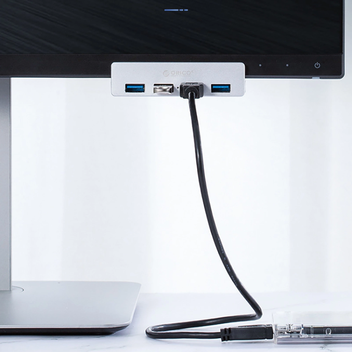 ORICO - Orico Hubklämma-monterad 4xUSB-A 3.0 - Silver