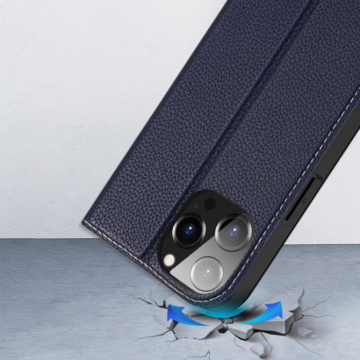 Dux Ducis - Dux Ducis iPhone 14 Pro Max Plånboksfodral Skin X2 - Blå