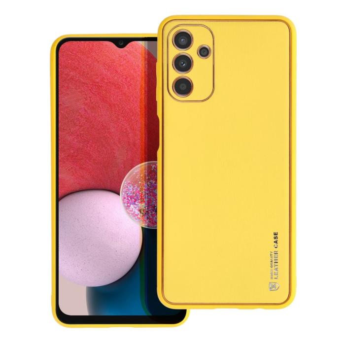 UTGATT1 - Forcell Galaxy A13 5G/A04s 4G Skal Konstläder - Gul