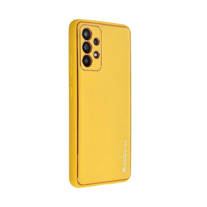 UTGATT1 - Forcell Galaxy A13 5G/A04s 4G Skal Konstläder - Gul