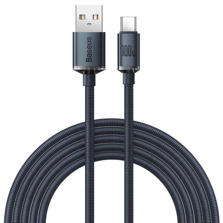 Baseus Crystal USB-C till USB-A kabel 100W 2m - Svart | 3541 | AlltMobil