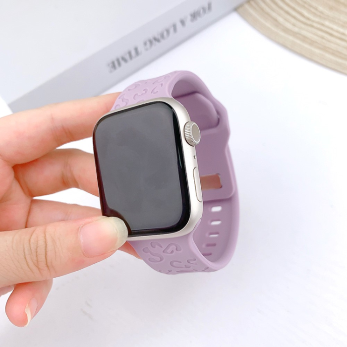 A-One Brand - Apple Watch (38/40/41mm) Armband Leopard Texture - Lila