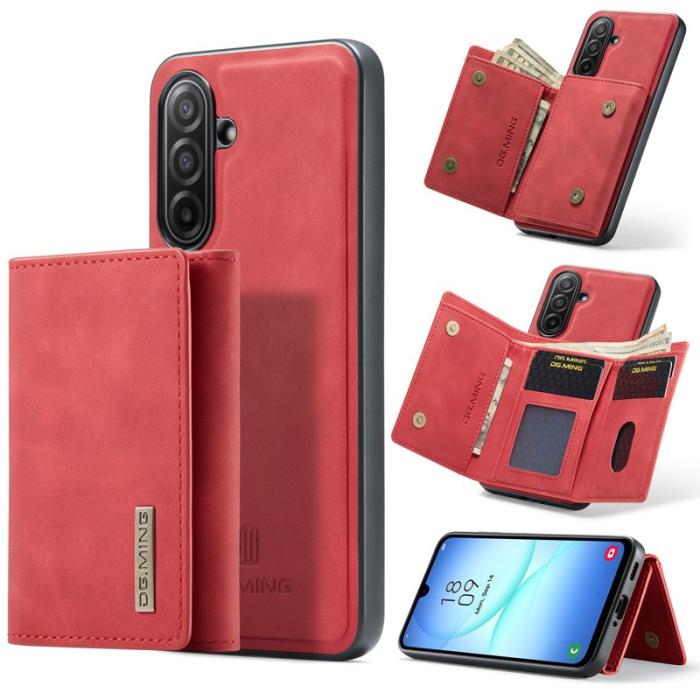 DG.MING - DG.MING Samsung Galaxy A17 5G Konstläder Plånboksfodral Röd