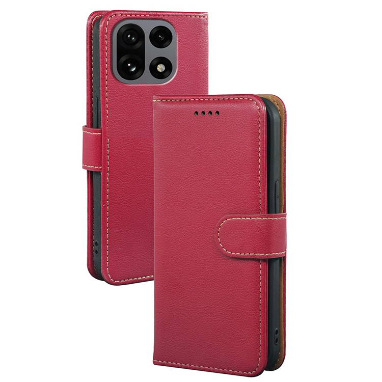 OnePlus 15 Plånboksfodral RFID Blocking Litchi Läder (Röd) | 2353 | AlltMobil