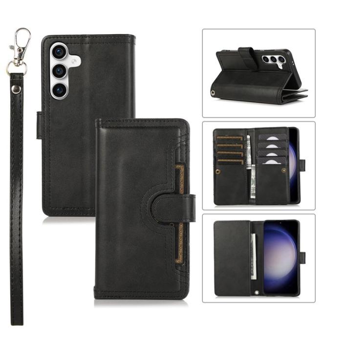 OEM - Samsung Galaxy S26/S26 Pro Plånboksfodral Äkta Läder Magnetiskt Skydd - Svart