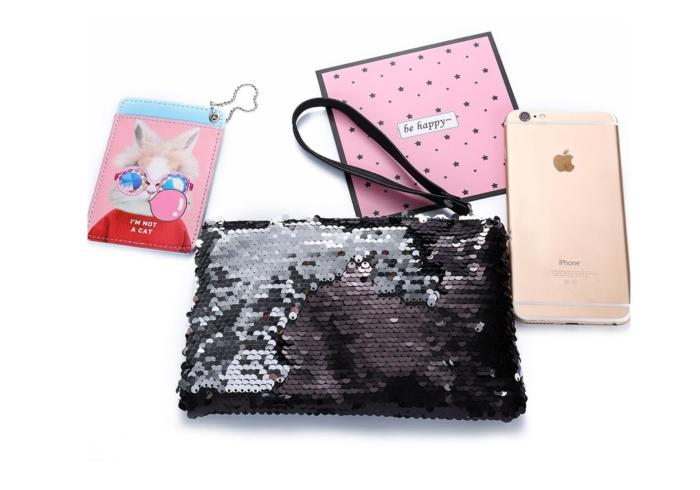 Raxter - Reversible Sequins Mermaid Glitter Handbag - Beige