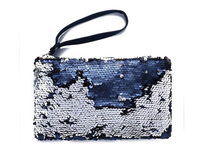 UTGATT4 - Reversible Sequins Mermaid Glitter Handbag - Blå