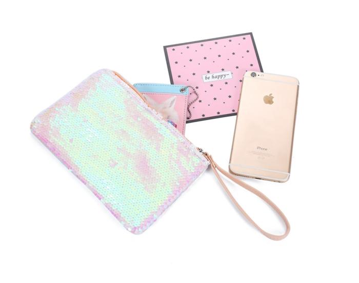 Raxter - Reversible Sequins Mermaid Glitter Handbag - Beige