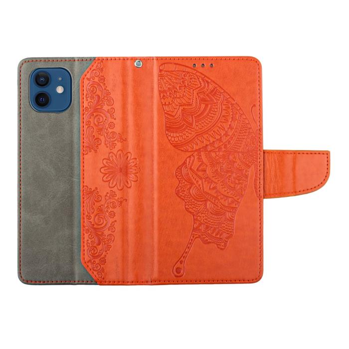 OEM - Fjärilar iPhone 11 Plånboksfodral - Orange