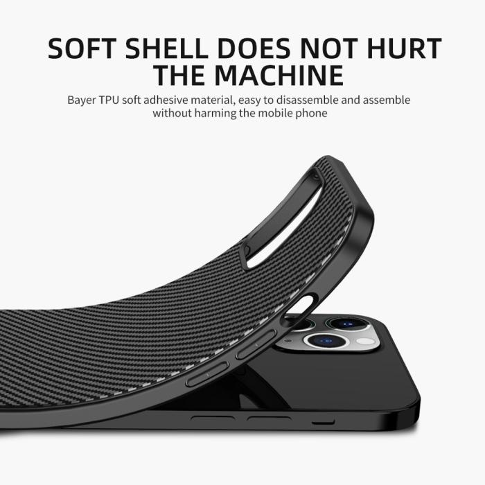 iPaky - IPAKY Carbon Fiber Skal iPhone 12 Mini - Svart